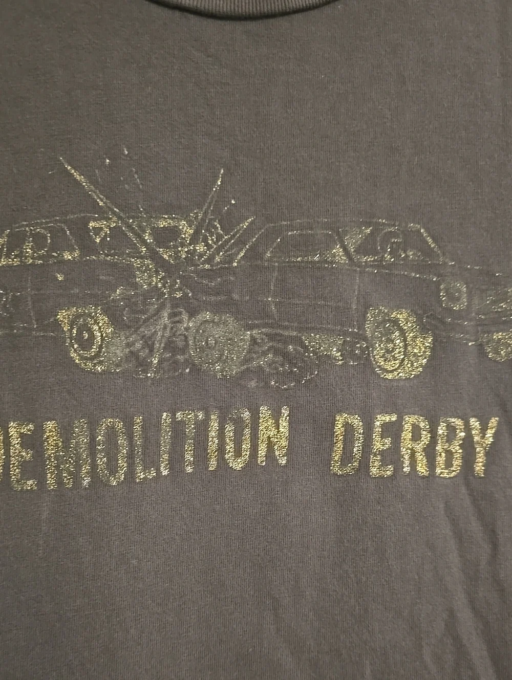 MOTHER Dark Charcoal Demolition Derby Crewneck Tee